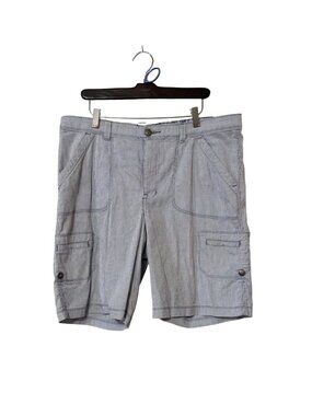 Lee Comfort Waistband Womens Striped Cargo Shorts Size 16 Medium Cotton Blend
